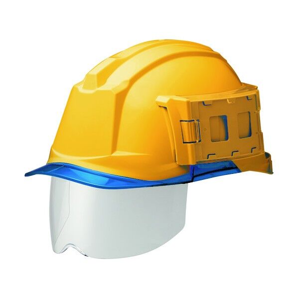 ミドリ安全 IDケース付ヘルメット(ワイドシールド付) SC－19PCLS－ID RA3 α イエロー/ブルー 293 x 227 x 148 mm SC-19PCLS-ID-RA3-ALPHA-Y/BL 1個