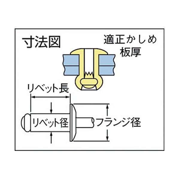 POP 高圧着HRリベット(オール鉄)φ3.2、SD42HR(1000本入) 185 x 95 x 95 mm SD-42-HR 1000本
