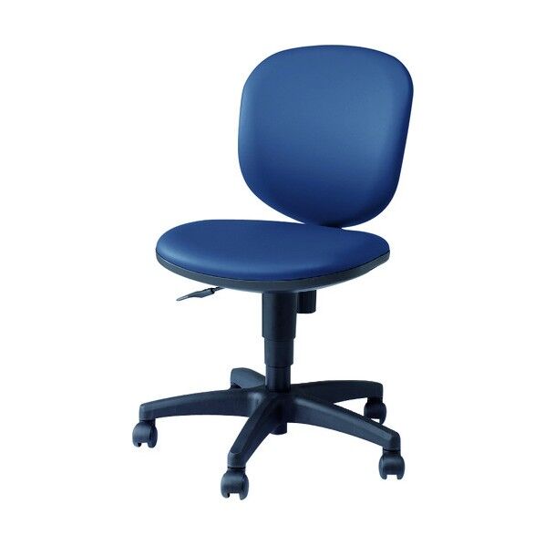 事務用チェア ライトブルー 肘なし ビニールレザー SER510-LBL 1点