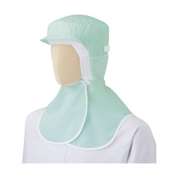 安全 食品フード SH17G(ツバ付･マスク掛けマジックタイプ) グリーン フリー SH17G-F 1点