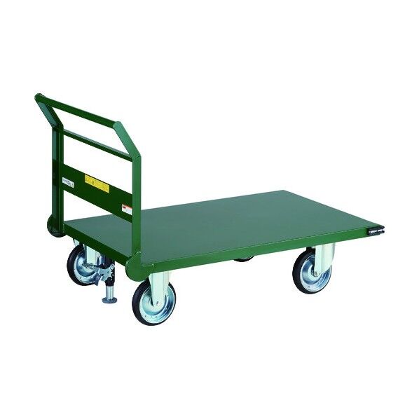 鋼鉄製省音運搬車(固定ハンドルタイプ・エアーキャスター) ストッパー付