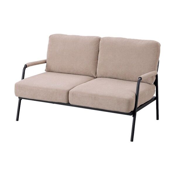 100562 2人掛けコーデュロイソファ グレージュ SFCS-120-H 1点