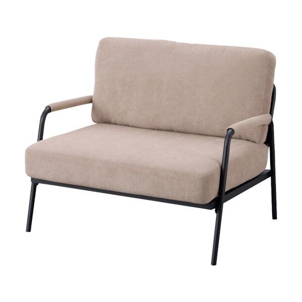 100559 1人掛けコーデュロイソファ グレージュ SFCS-90-H 1点