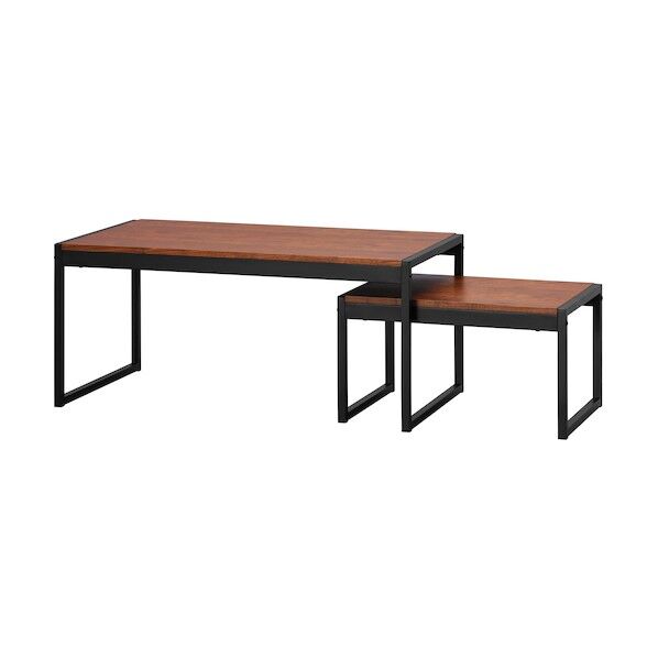 103101 スチールフレームセンターテーブル 幅900・550セット ウォールナット SFCT-900N-WN 2台