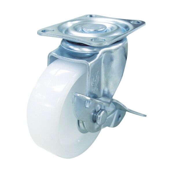 プレート式キャスター Sシリーズ (ナイロン車) 自在ストッパー付