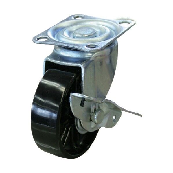 キャスターS付自在車 ナイロン車輪径65 黒キャスター