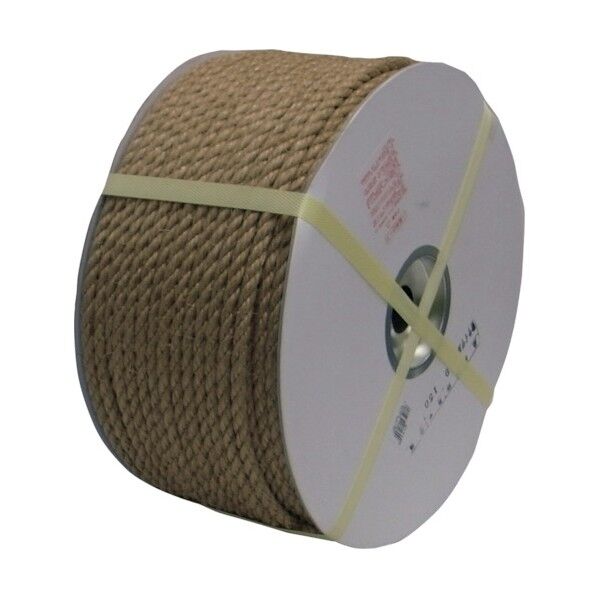 サイザル麻ロープ(3打ち)ドラム巻 茶 9mm×150m SISAL-HEMP-9X150-DR 1巻