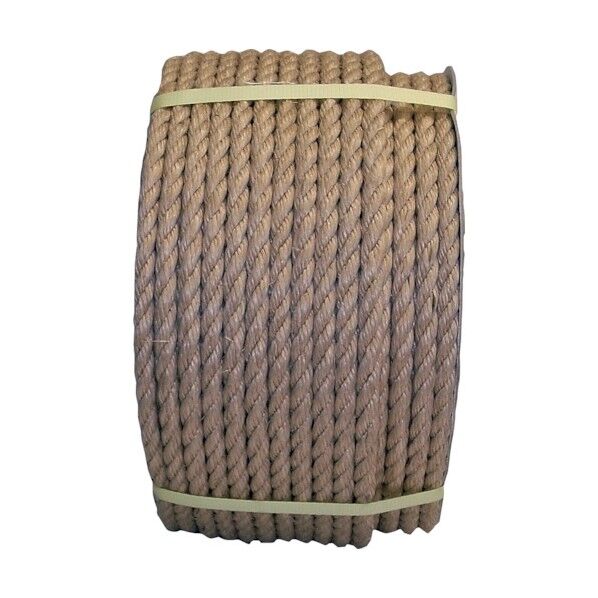 サイザル麻ロープ(3打ち)ドラム巻 茶 20mm×60m SISAL-HEMP-20X60-DR 1巻