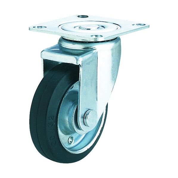 プレート式キャスター SJシリーズ (プレス製ゴム車) 自在