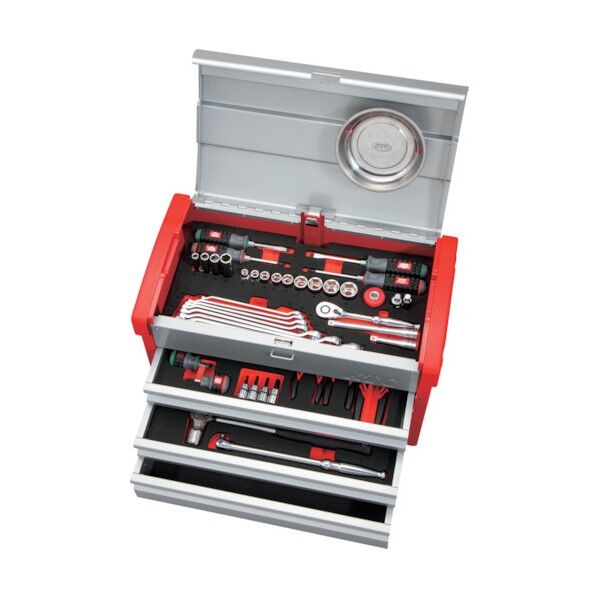 EKR-103定番色セット(3段3引出し) シルバー×レッド SK36621E 1ケース