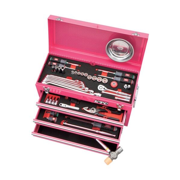 ラチェットコンビネーションレンチ採用スタンダード特別色セット(3段3引出し) ピンク SK36721XP 1ケース