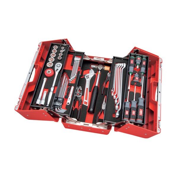 両開き樹脂ケーススタンダードセット レッド SK45221P 1ケース