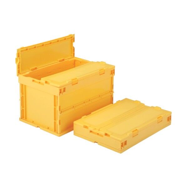 フタ一体型折りたたみコンテナー 555040 サンクレットオリコンP50B-S黄