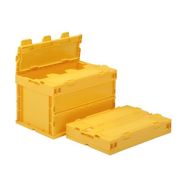 フタ一体型折りたたみコンテナー 551580 サンクレットオリコンP50B-SB黄