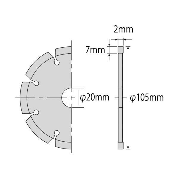 エビ印 ダイヤモンドホイールＮＥＷレーザー（乾式）１０５ｍｍ 153 x 132 x 10 mm SL105A 1点