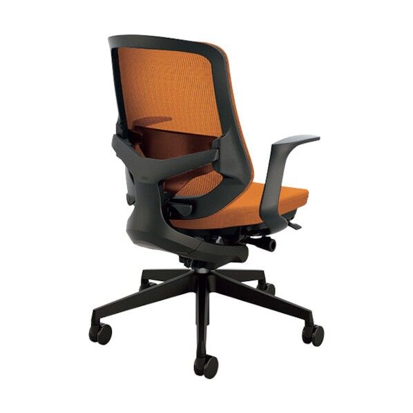 事務用チェア オレンジ 固定肘付 SLEB513FB-OR 1点