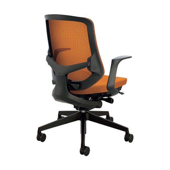 事務用チェア オレンジ 固定肘付 SLEB513F-OR 1点