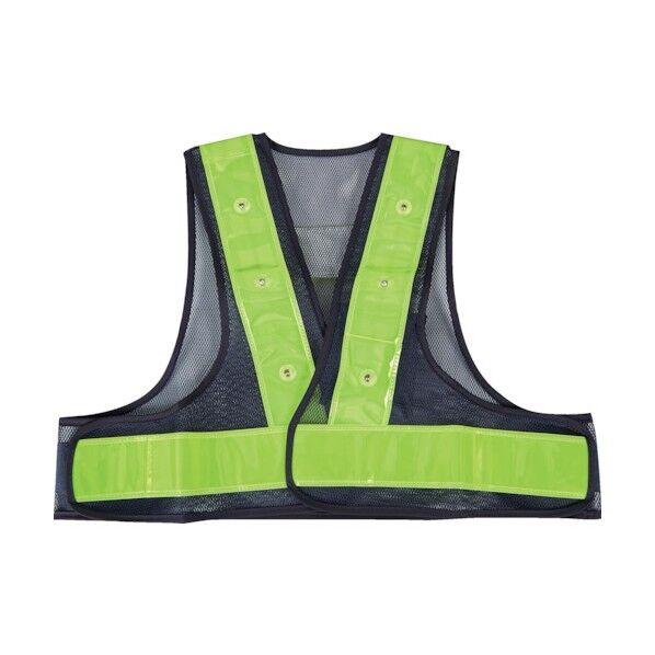 LED付ショート安全ベスト ネイビー×蛍光イエロー SLENY 1点