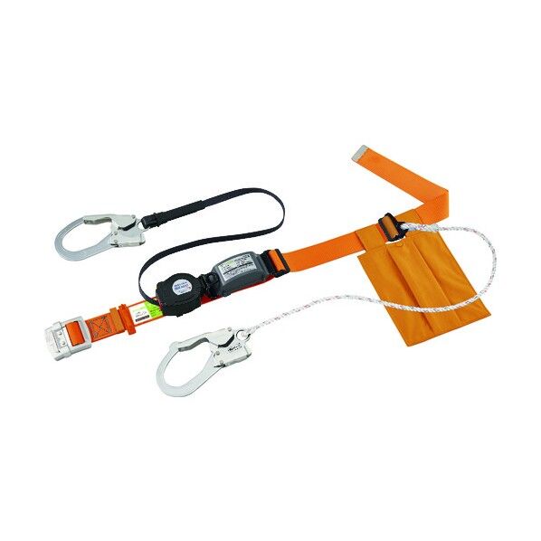 リーロックS2NEOライト ロック装置付巻取器+補助ロープ式胴ベルト (墜落制止用器具) イエロー SLN505-W-YL 1点