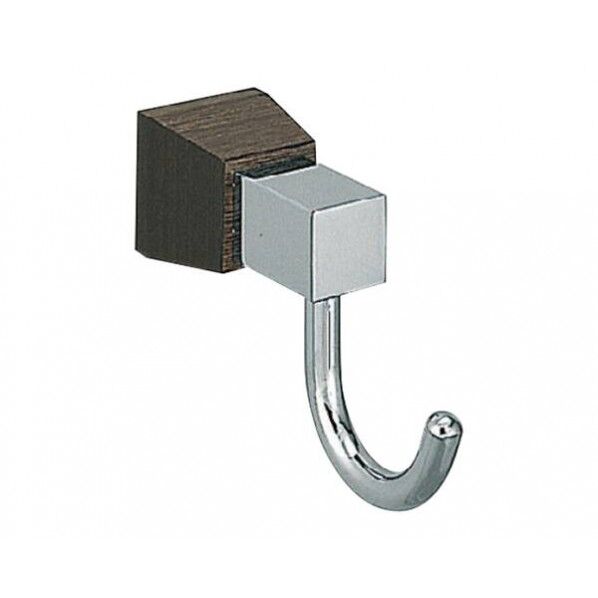 ラックスフック クローム/黒ウッド CW-5 1個