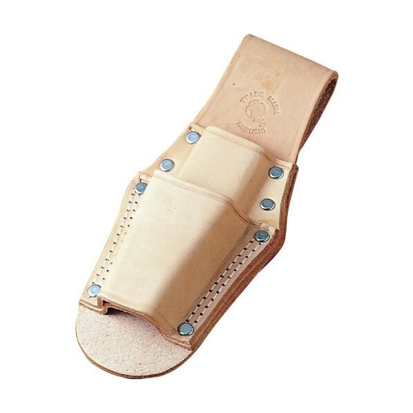 ヌメ皮ペンチ2段差し 二重縫 型押