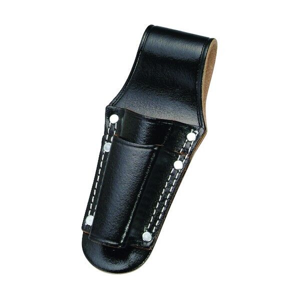 黒床皮ペンチ差し 2段二重縫い型押