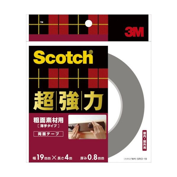 スコッチ超強力両面テープ粗面素材用（薄手タイプ） 19×4 SRO-19 1