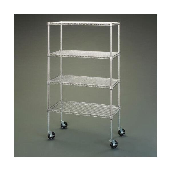 910x460x1610mm メタルラック(大口径ゴムキャスター付) EA976AZ-13 1ST