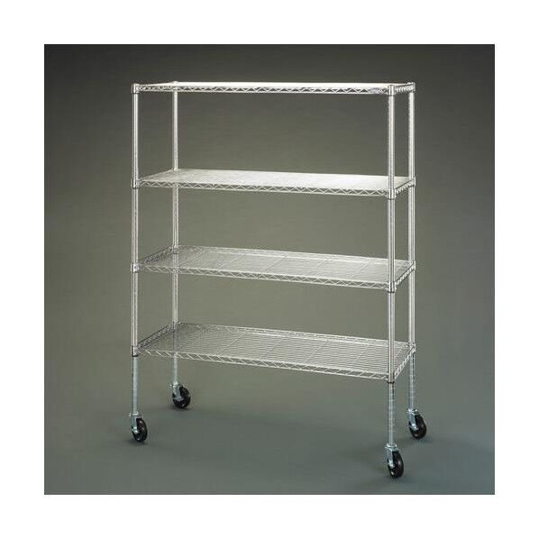 1200x460x1885mm メタルラック(大口径ゴムキャスター付) EA976AZ-19 1ST