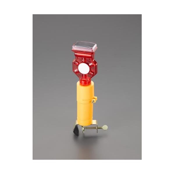 エスコ(esco) LED現場点滅灯(ソーラー充電・クランプ式/赤) EA983FS-91...