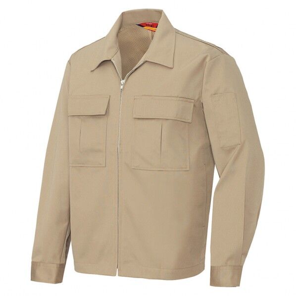 ベーシックワーク 長袖ファスナージャンパー(男女兼用) 002ベージュ SS 621 1点