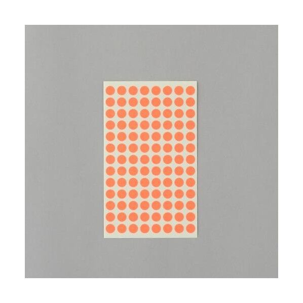 φ 9mm/ 416片 カラーラベルシール(蛍光赤/4枚) EA956VC-111 1PK