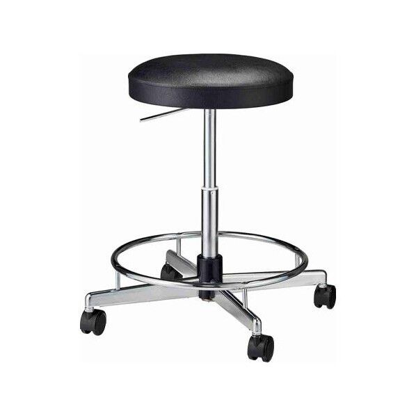 ワークチェアー(導電性・足掛付/ブラック)