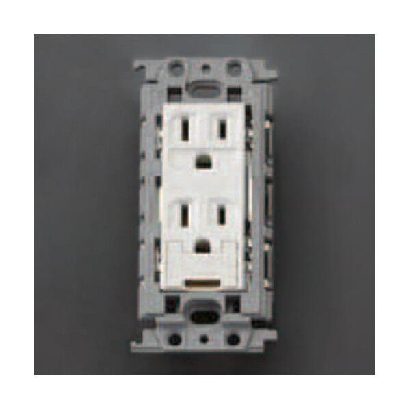 125V/15A 埋込コンセント(2口/接地付)[絶縁枠] EA940CD-433 1