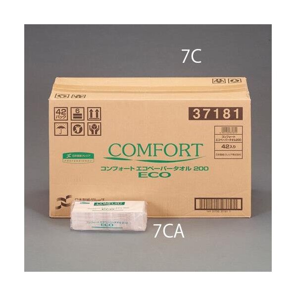 ※法人専用品※エスコ 170x220mm ペーパータオル(42パック/1箱) EA929AE-7C 1CS