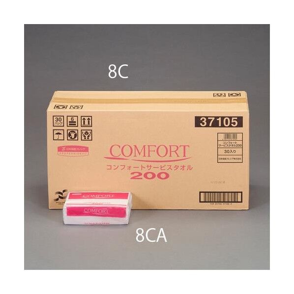 ※法人専用品※エスコ 220x230mm ペーパータオル(30パック/1箱) EA929AE-8C 1CS