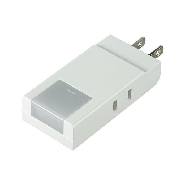 AC125V/15A 二口タップ(スイング式/LEDライト付)