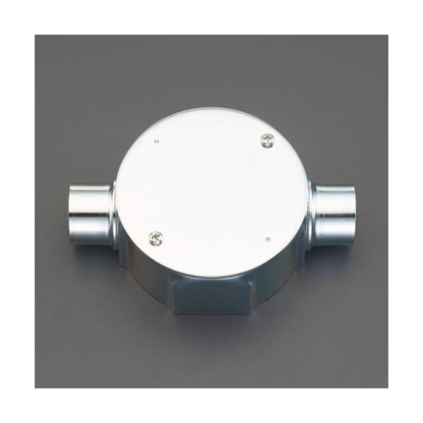 エスコ(esco) C19 丸形露出ボックス(直線2方出/薄鋼用) EA940CS-641 1個...