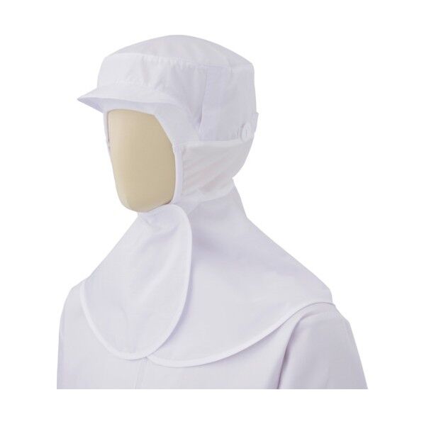 フード 食品産業向け ツバ付 ボタンマスク掛け ホワイト 小 SH01W-syo 1点