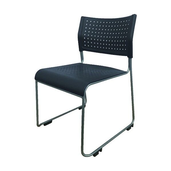 ミーティングチェア背・座樹脂ブラック ASL-110PP-BK 1点