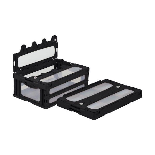 フタ一体型折りたたみコンテナー 559080 マドコンCー55Bブラック SKO-C-55B-BK 1点