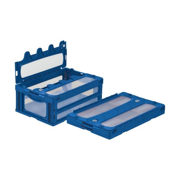 フタ一体型折りたたみコンテナー 559080 マドコンCー55Bブルー SKO-C-55B-BL 1点