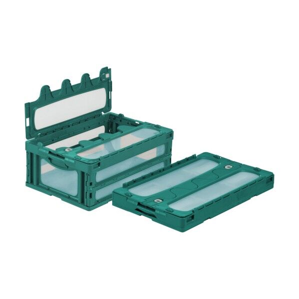 フタ一体型折りたたみコンテナー 559080 マドコンCー55Bグリーン SKO-C-55B-GR 1点