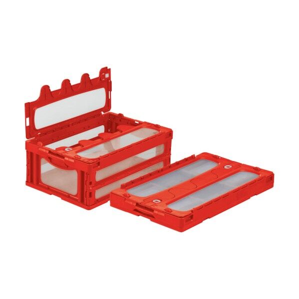 フタ一体型折りたたみコンテナー 559080 マドコンCー55Bレッド SKO-C-55B-RE 1点