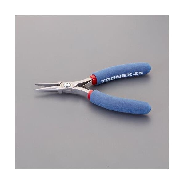 ※法人専用品※エスコ 136mm 精密プライヤー(ESD/半丸/バネ付) EA535B-22 1丁