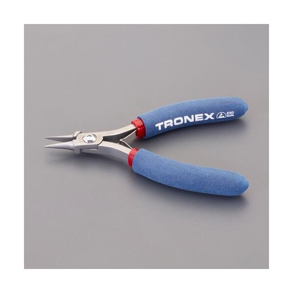 エスコ 精密プライヤー(ESD/半丸/バネ付) 125mm EA535B-26 1丁...