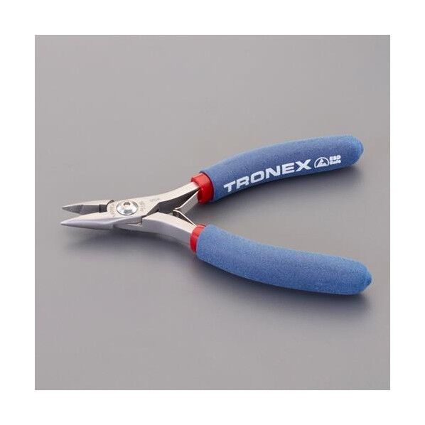 ※法人専用品※エスコ 124mm 精密プライヤー(ESD/半丸/バネ付) EA537T-13 1丁