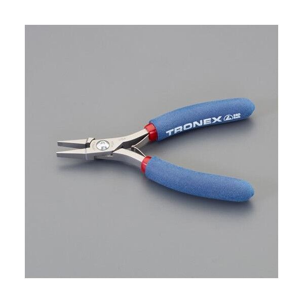 エスコ 精密プライヤー(ESD/平/バネ付) 126mm EA537T-31 1丁...