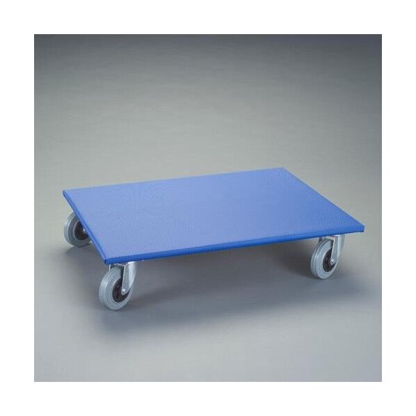 800x600mm/500kg ドーリー(木製/ゴム車輪)