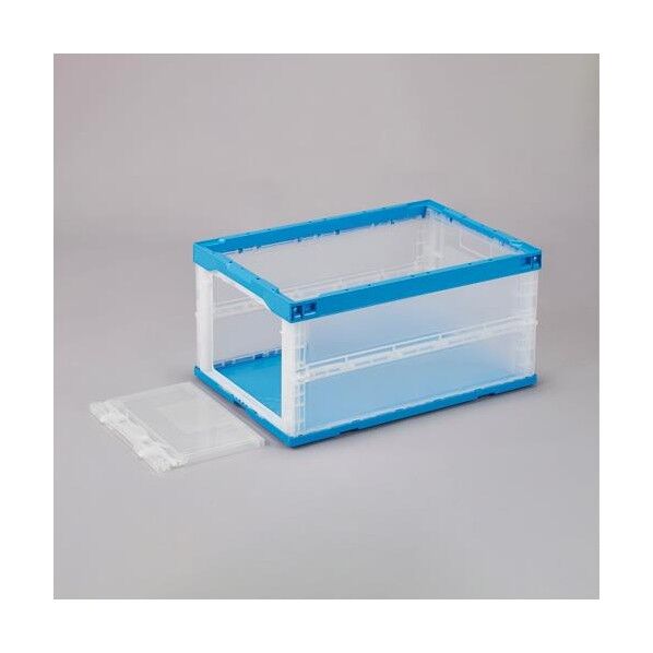 649x439x327mm/76.5L 折畳コンテナ(窓開・青